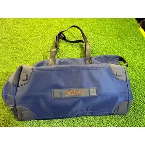 SWIMS Navy Nylon Duffel Bag Weekend‎ Travel Carry On Leather Trim
